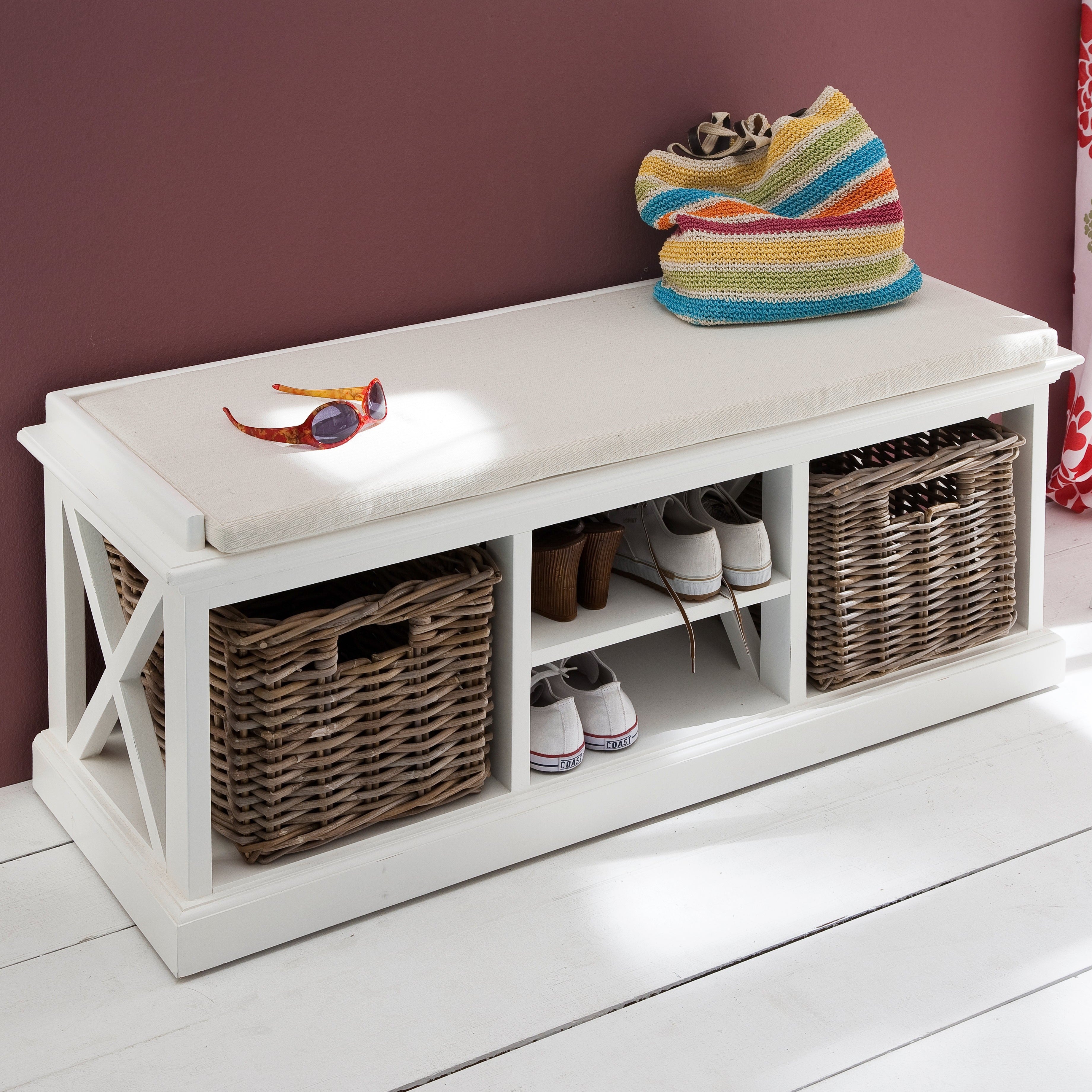 HALIFAX Bench With Baskets Interior