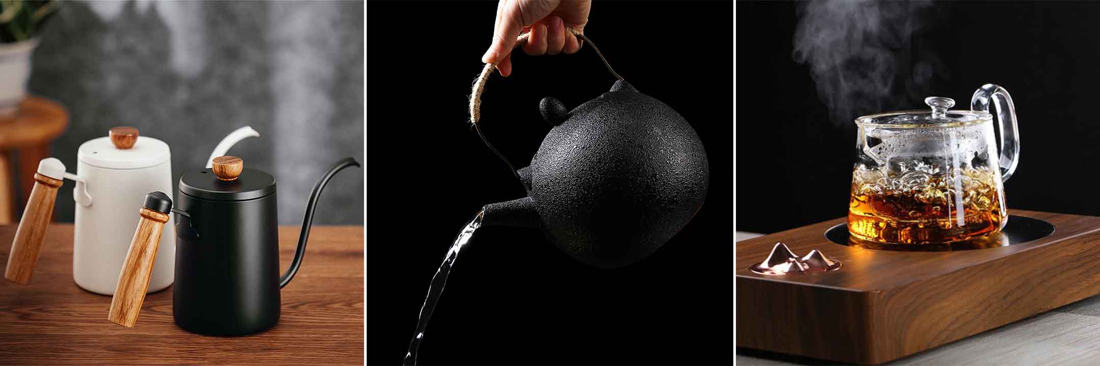 Designed and handmade coffee and teapots