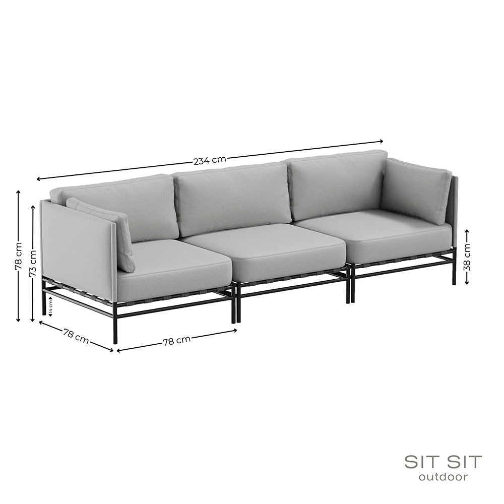 DANDY Sofa 3 - Outdoor Dimensions