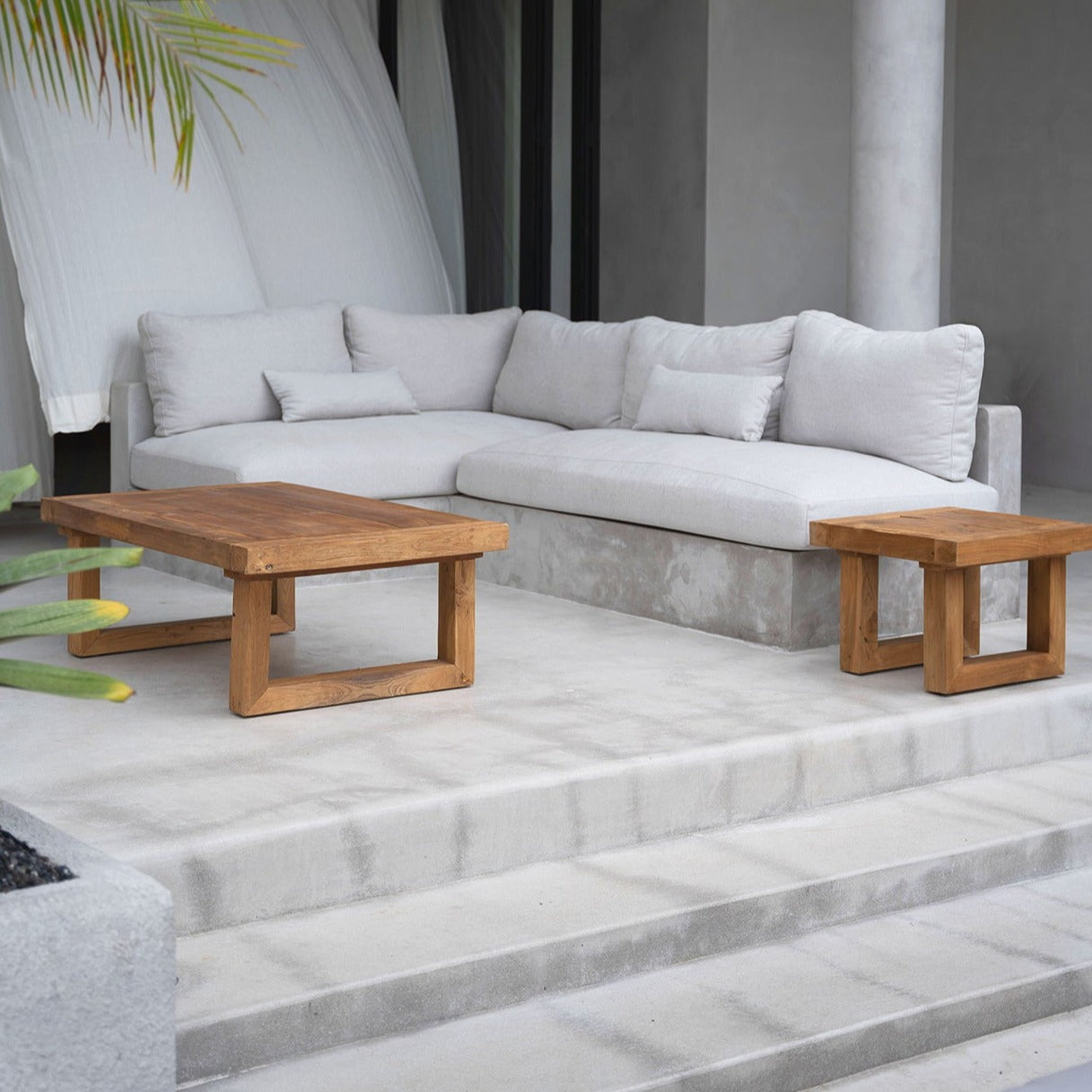 Tavolino in teak recuperato - Naturale