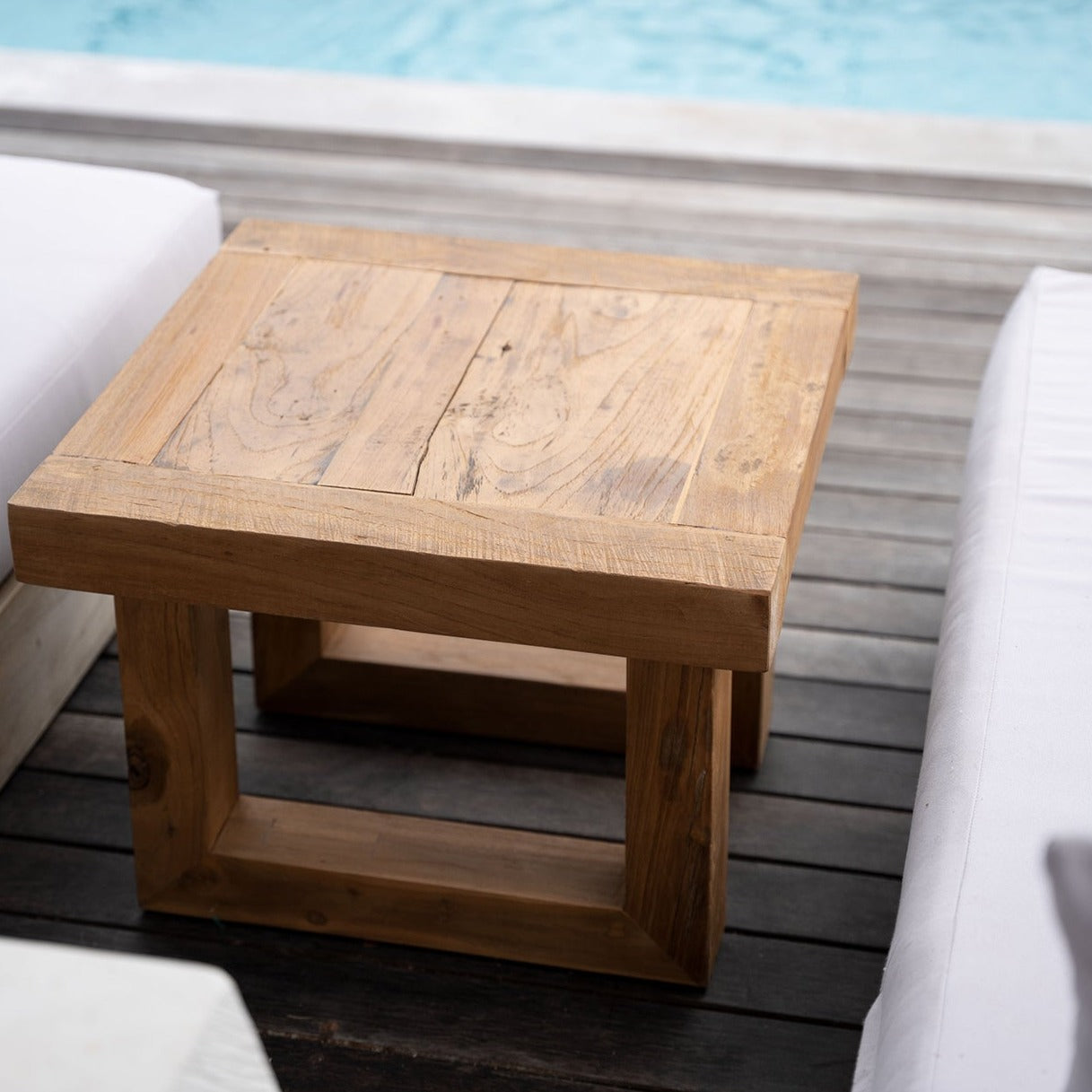 Tavolino in teak recuperato - Naturale