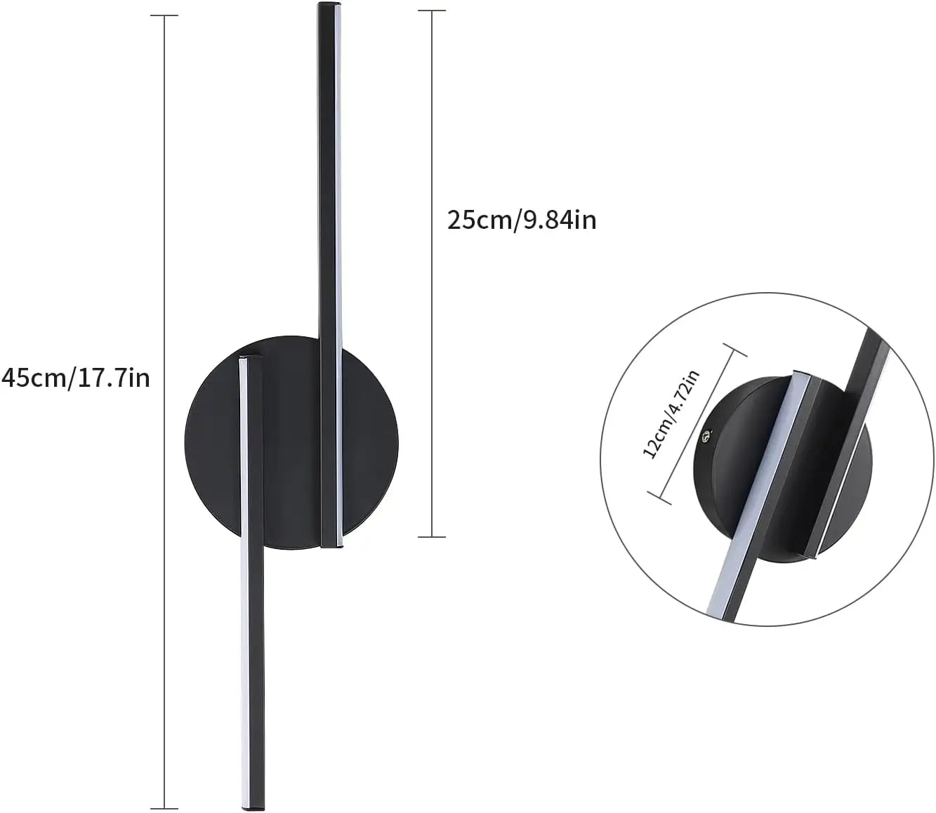 Indoor Modern LED Wall Lamp From Aluminum Dimensions