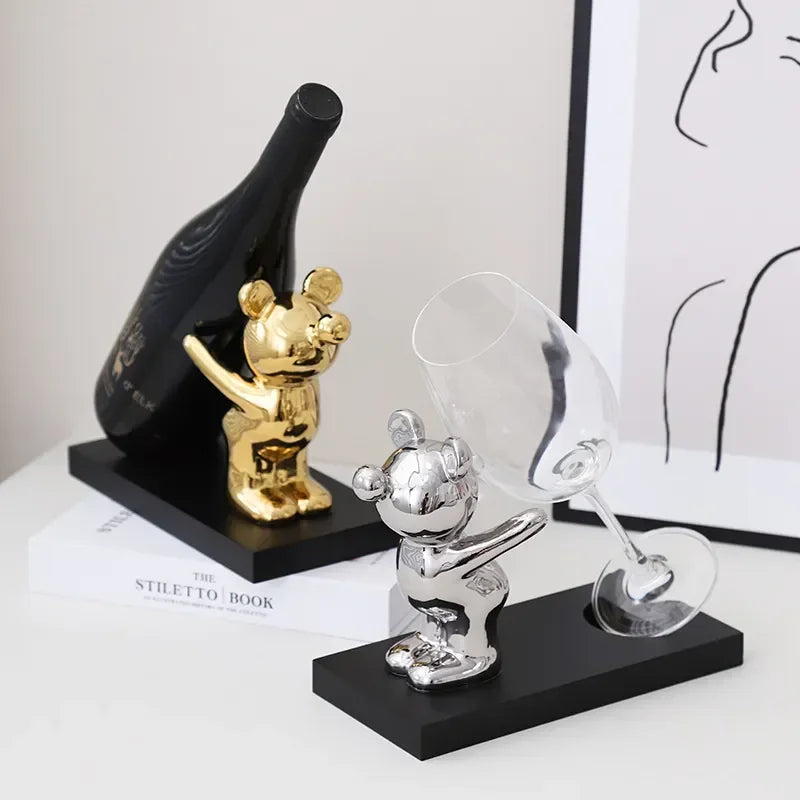 Portabottiglie in ceramica con orso