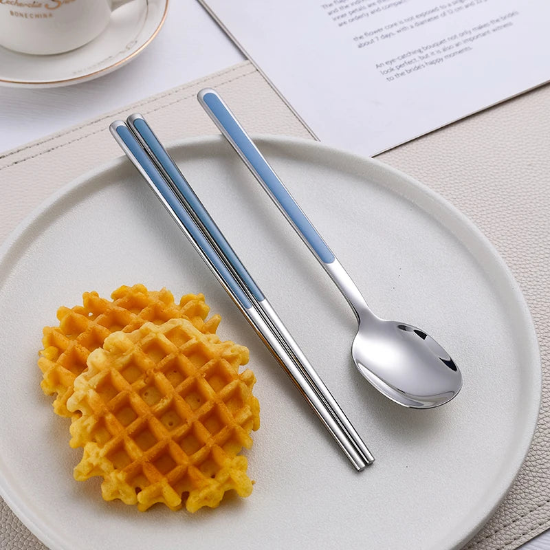 Set di posate coreane in acciaio inox
