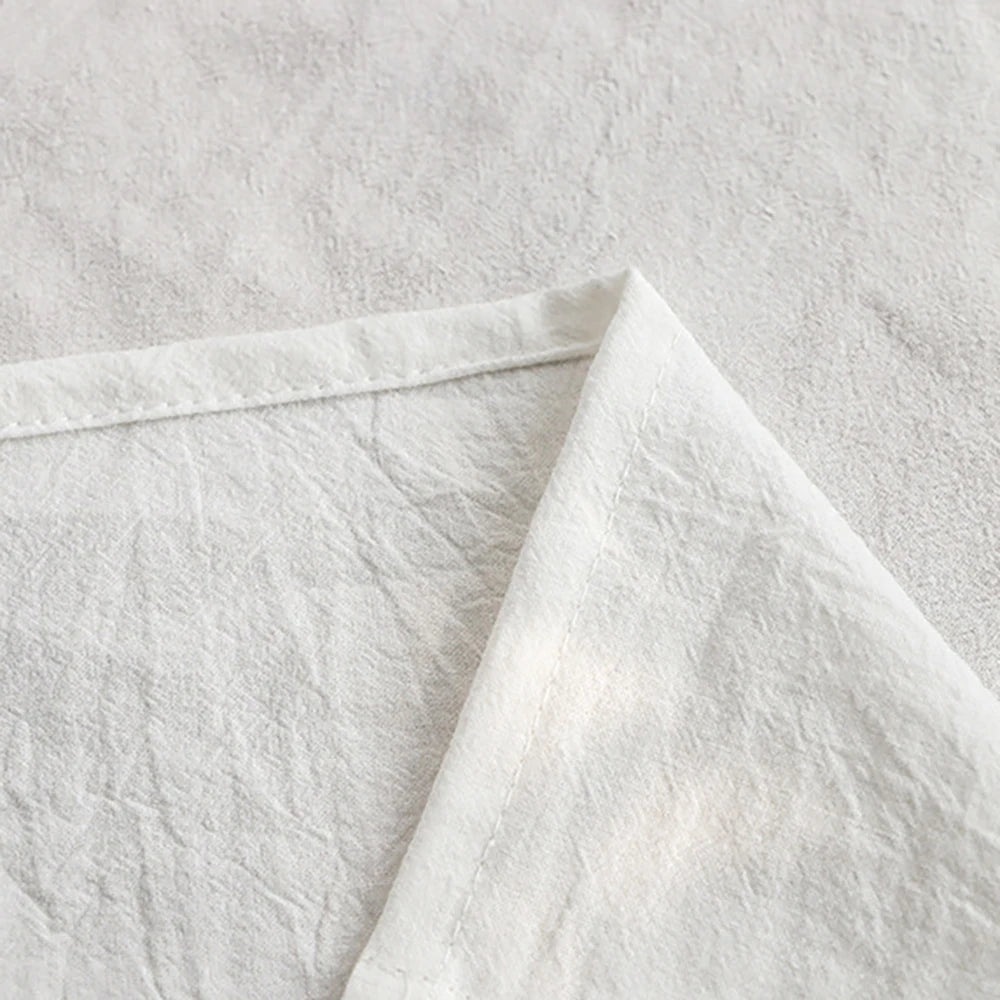 Runner da tavola bianco in tessuto di cotone