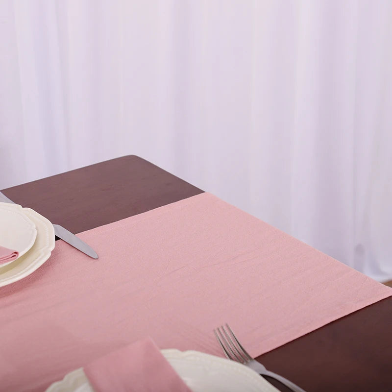 Runner da tavola bianco in tessuto di cotone