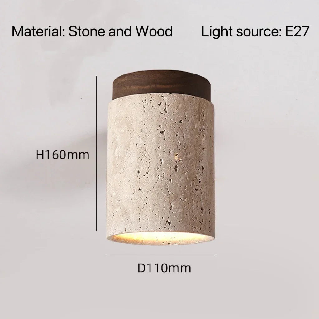 Modern Stone Travertine Ceiling Lamps Walnut A