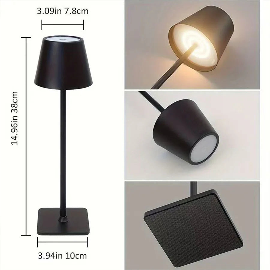 Wireless Bottle Lamp With 3 Colors Long Black