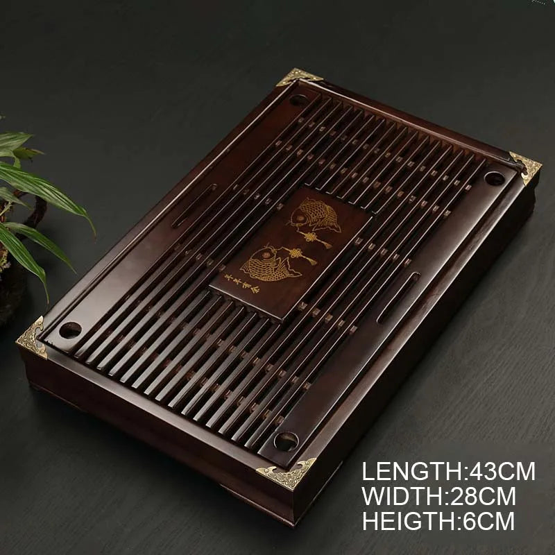 Vassoio da tè cinese in legno massiccio