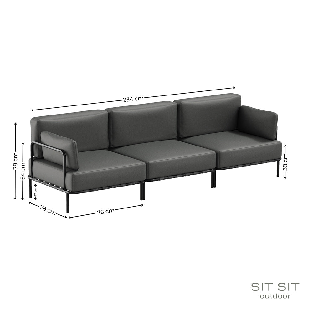 SALVE Sofa 3 - Outdoor Dimensions