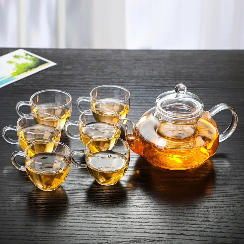 Teiera in vetro con infusore a forma di zucca