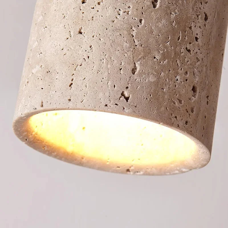 Modern Stone Travertine Ceiling Lamps Close View 1