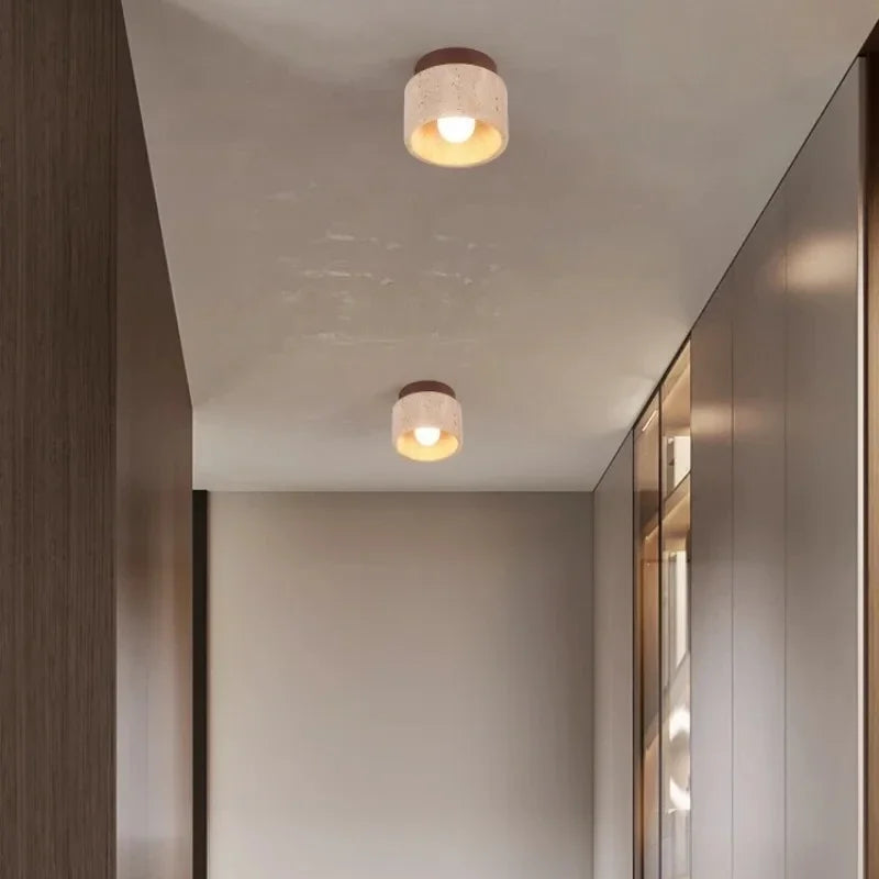 Modern Stone Travertine Ceiling Lamps Interior 4