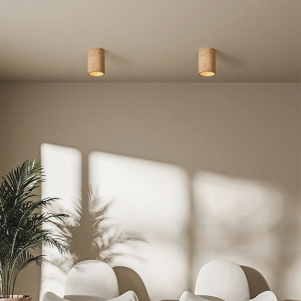 Square Ceiling Lamp From Stone for Living Room 5