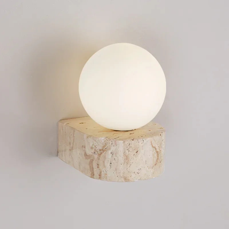 Japanese Style Natural Stone Wall Lamp 1
