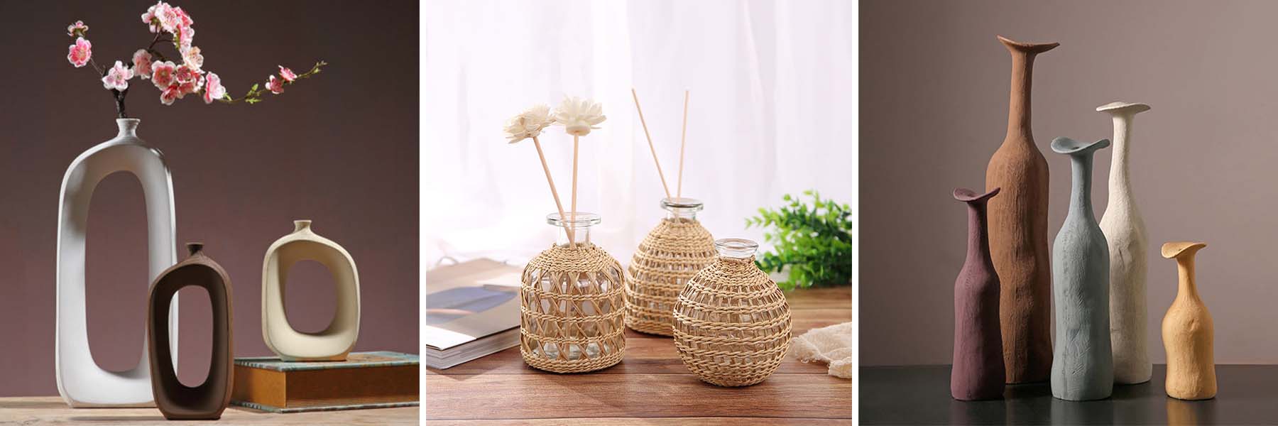 Handcrafted Ceramic and Glass Vases