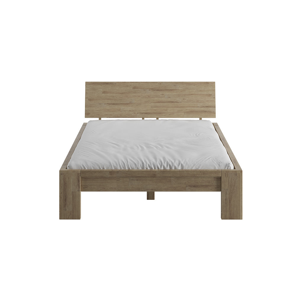 MONTANA Wooden Double Bed Rustical Oak