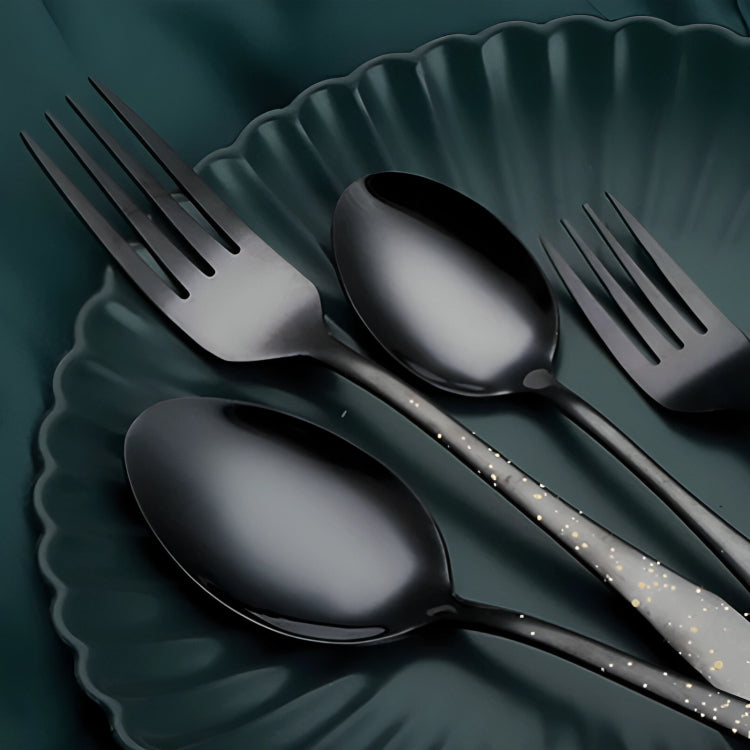 Stoviglie nere in acciaio inox