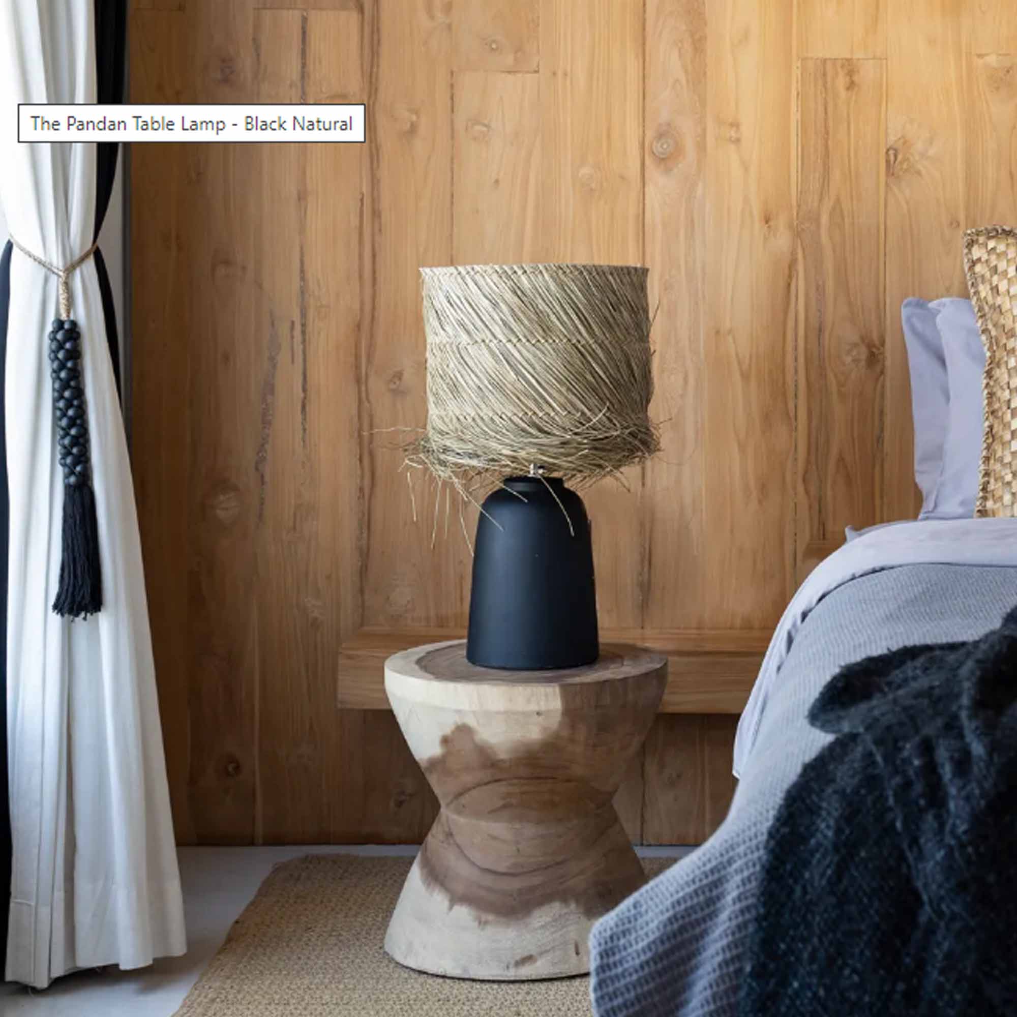 THE PANDAN Lampada da tavolo Nero Naturale