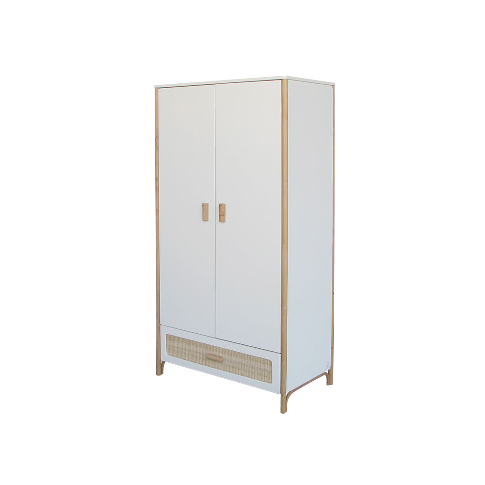 OCEANIA Rattan Wardrobe White