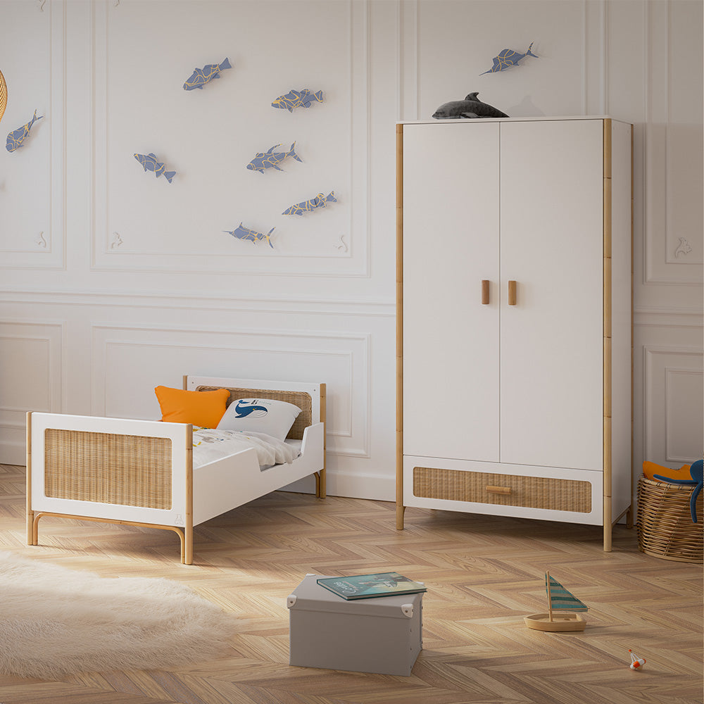 OCEANIA Rattan Wardrobe White Interior