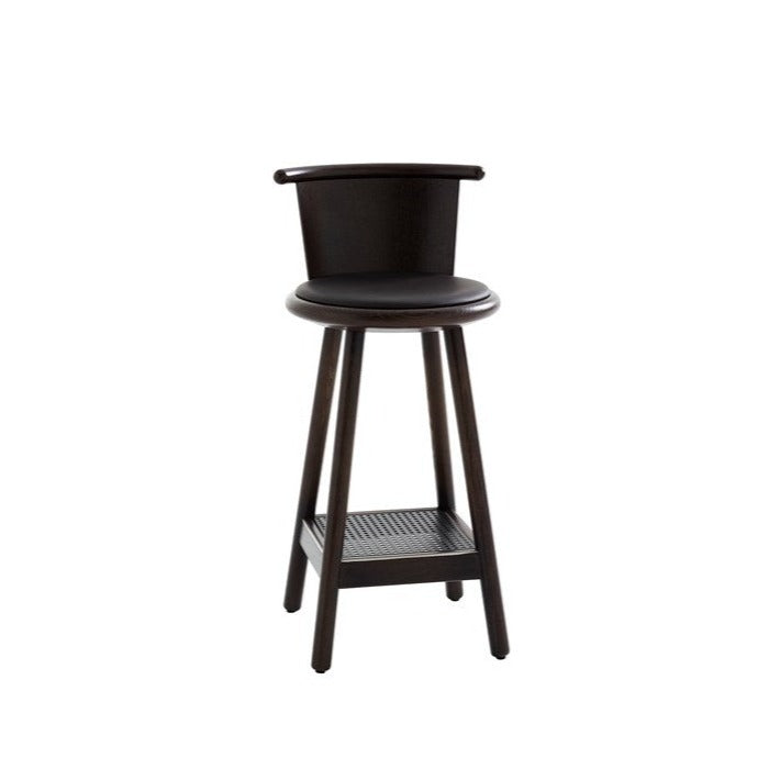 MILO Stool with Backrest black frame and black seat