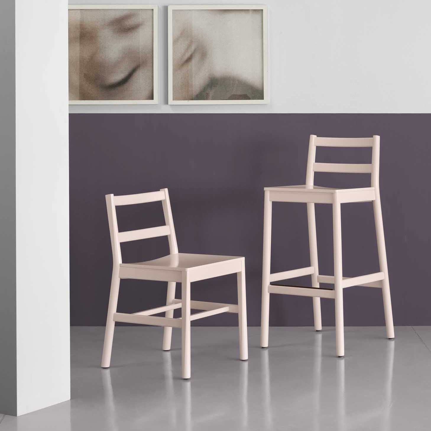 JULIE LE Chair beech wood frame natural colour with stool