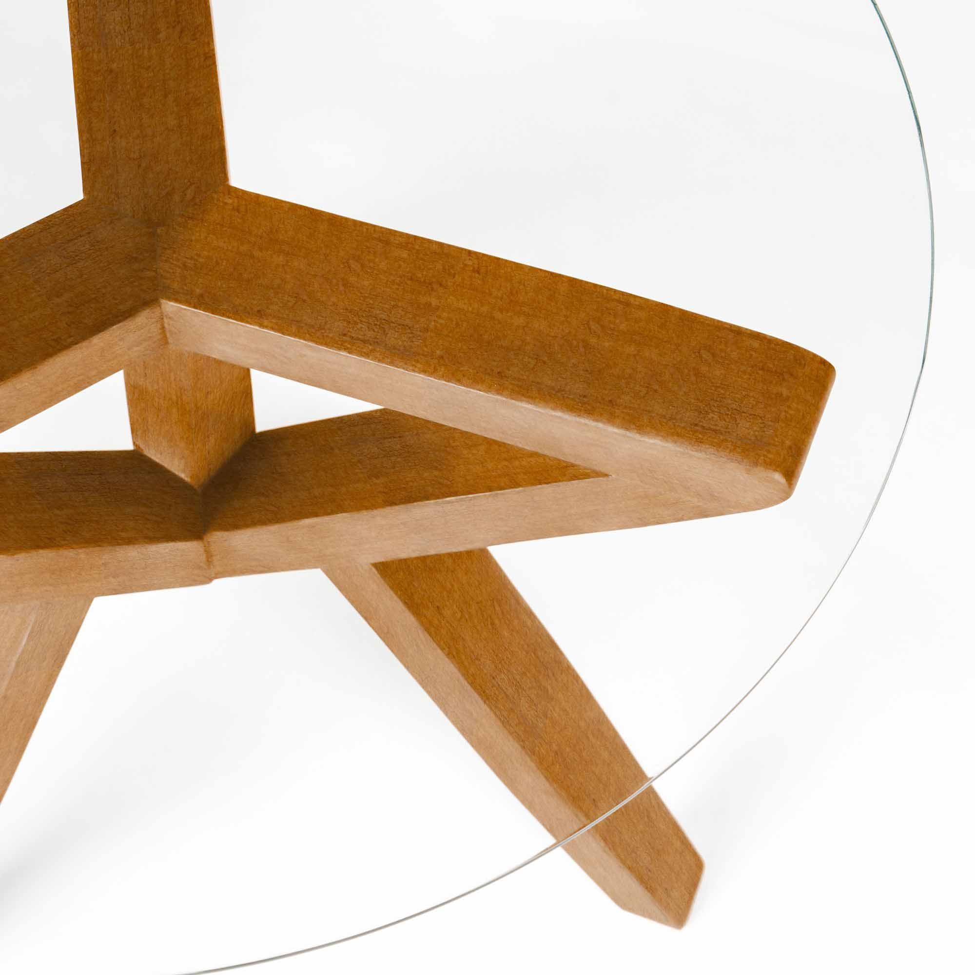 Side Table, Beech Wood Frame, Oak Colour top view