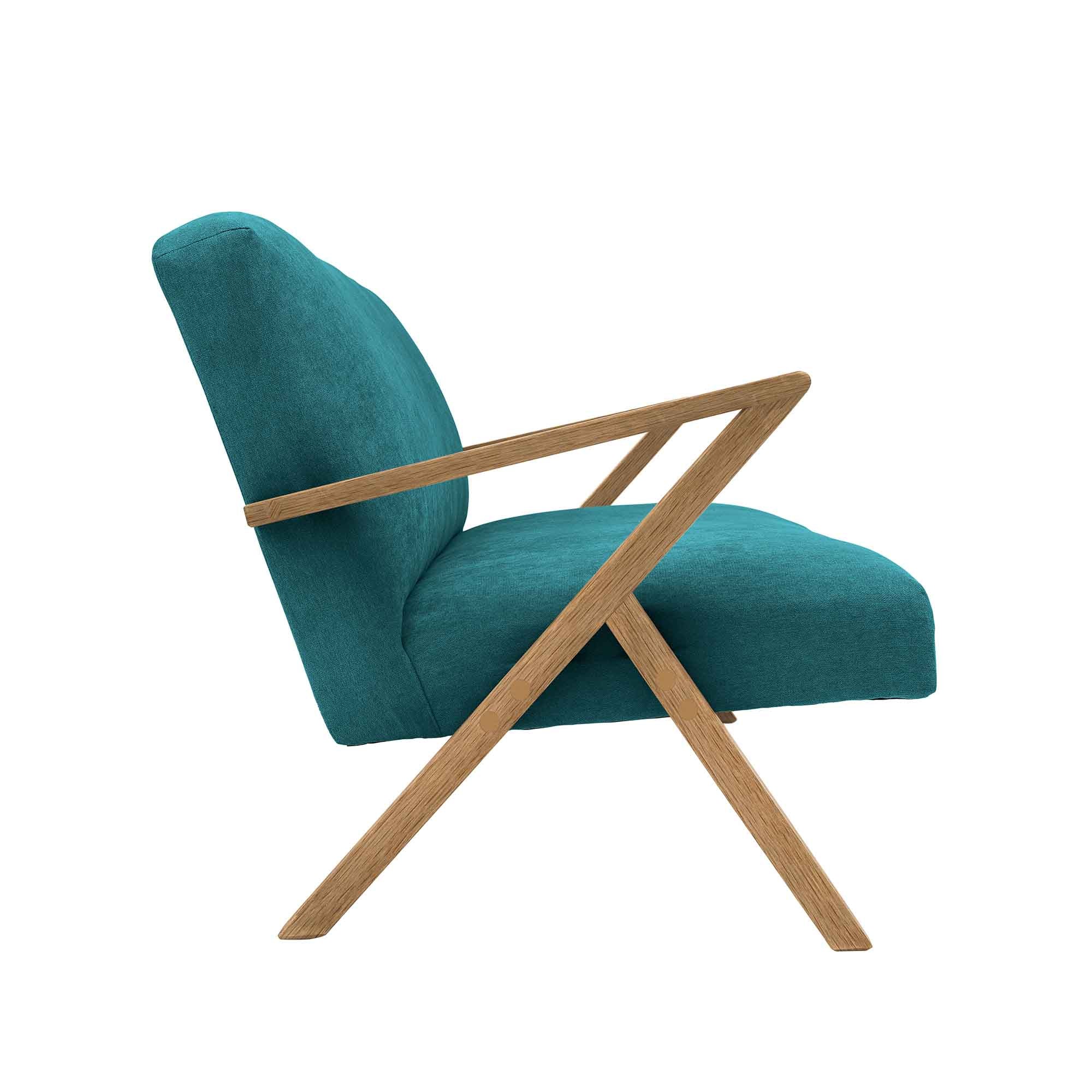 RETROSTAR Divano 4 posti con struttura in legno di quercia, colore naturale