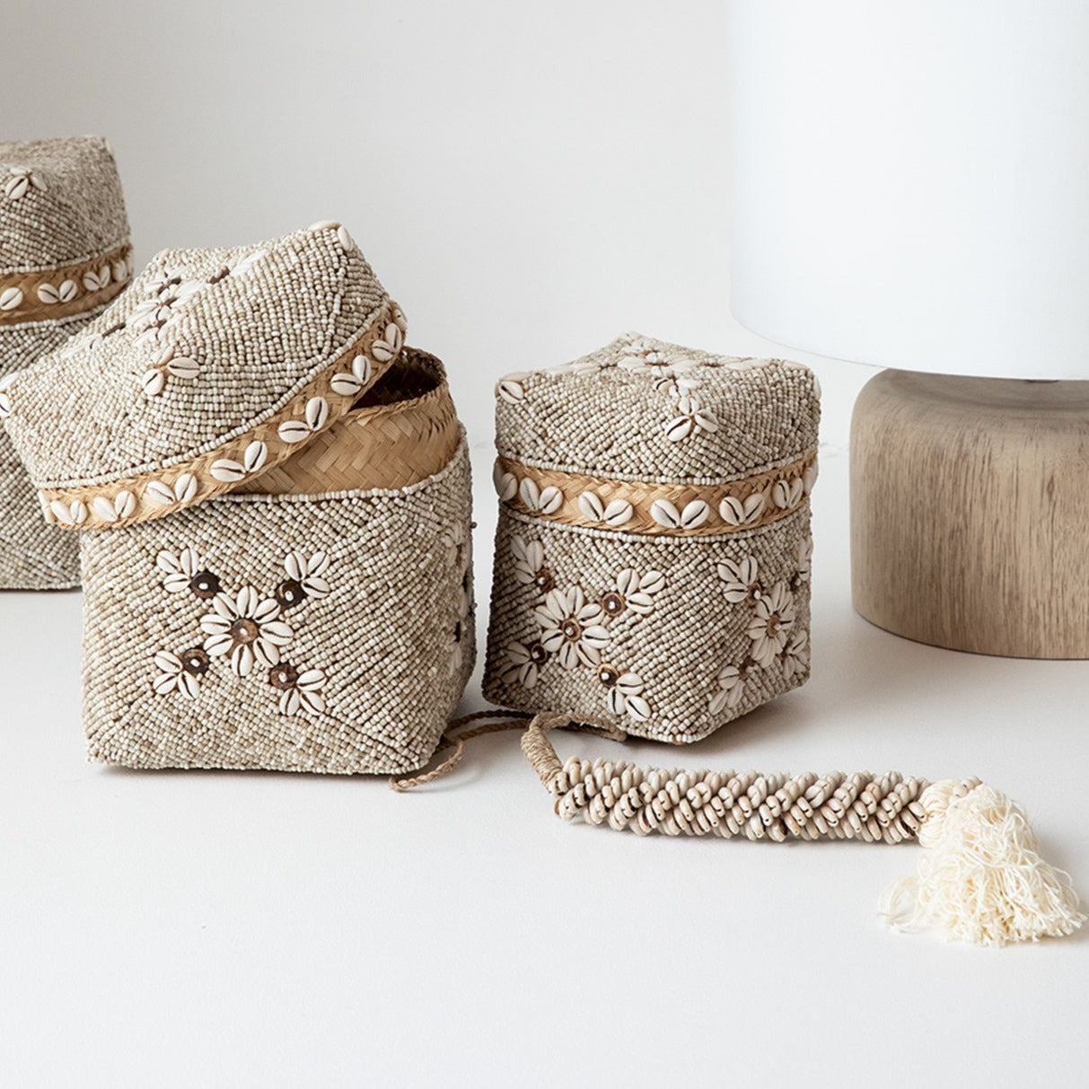 THE BEADED Baskets three set