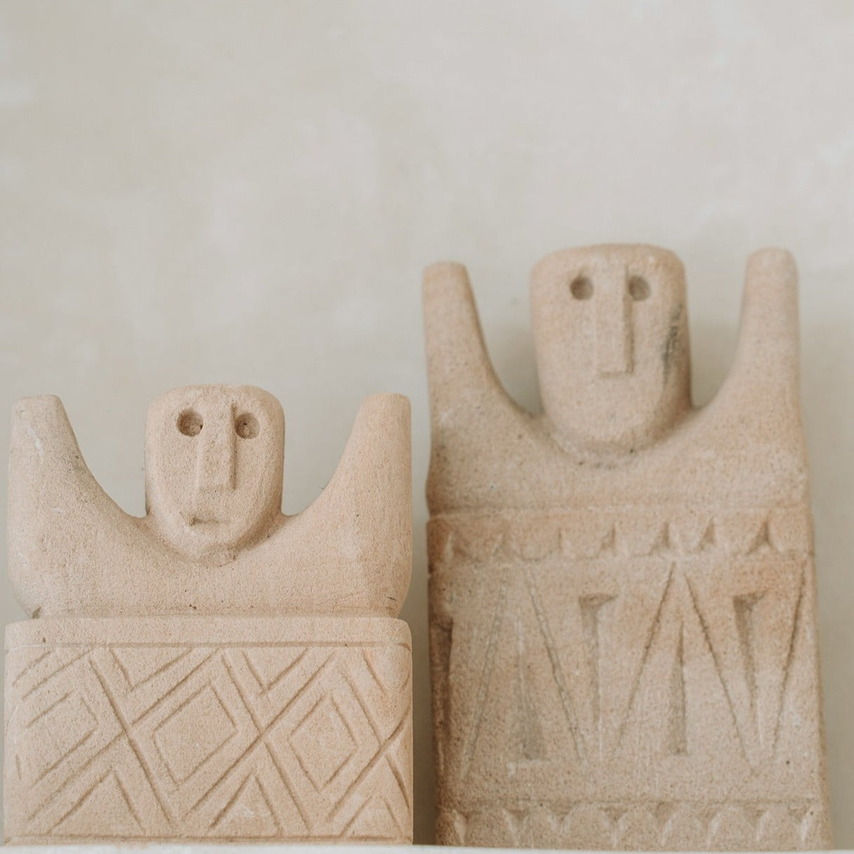 THE SUMBA STONE Statue #17 front outdoor two statues front view