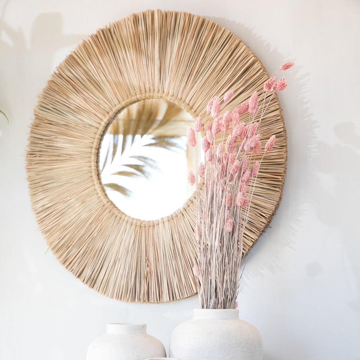 THE ALANG ALANG Mirror Natural half-front interior view