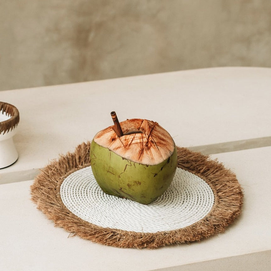 THE WATER HYACINTH RAFFIA Tovaglietta bianca