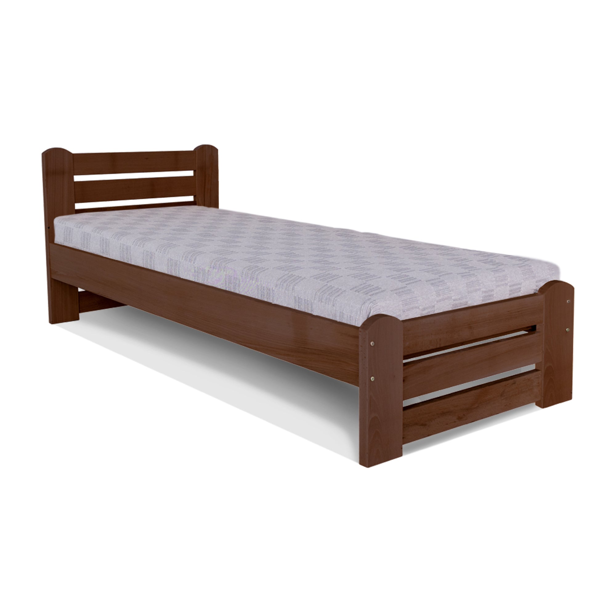 COUNTRY Single Bed, Beech Wood-walnut frame