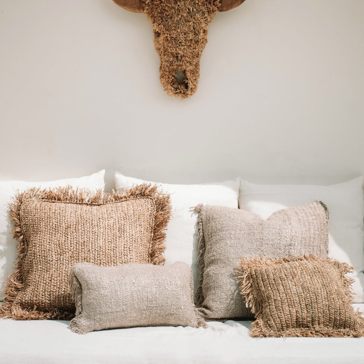 OH MY GEE Cushion Cover Beige interior view