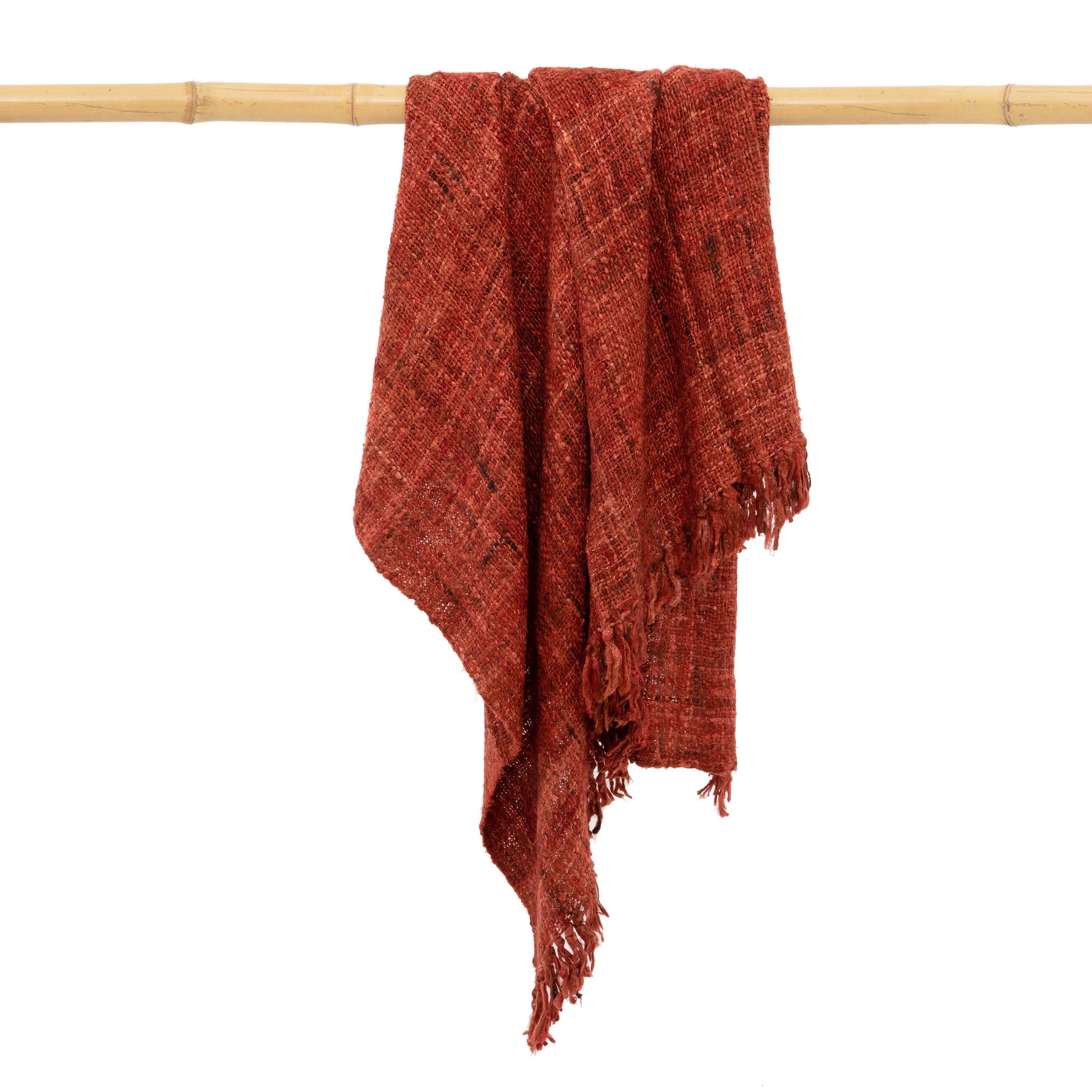 THE S'IL VOUS Plaid Cherry Red on the bamboo stick