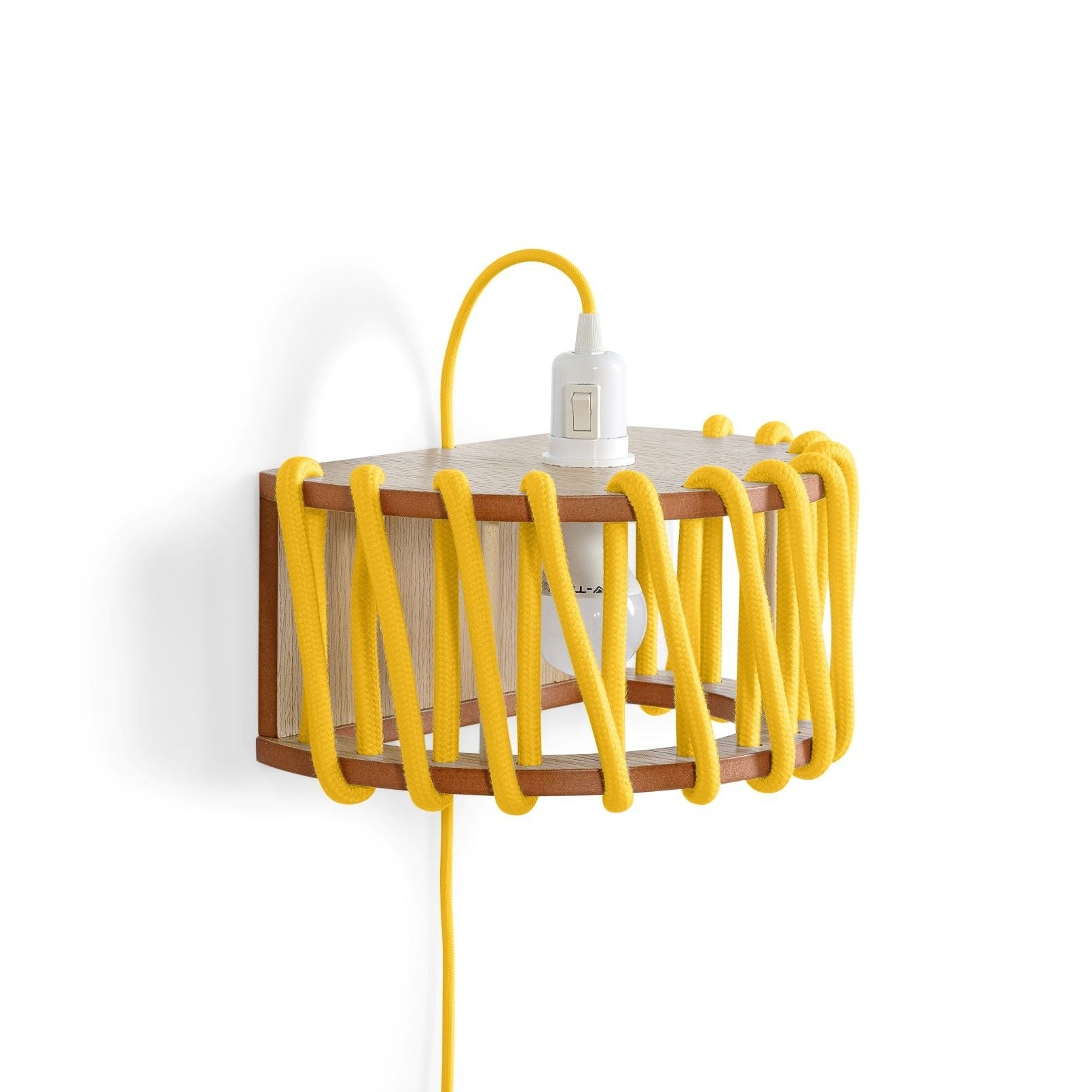 MACARON Wall Lamp Yellow 30 cm half-side view