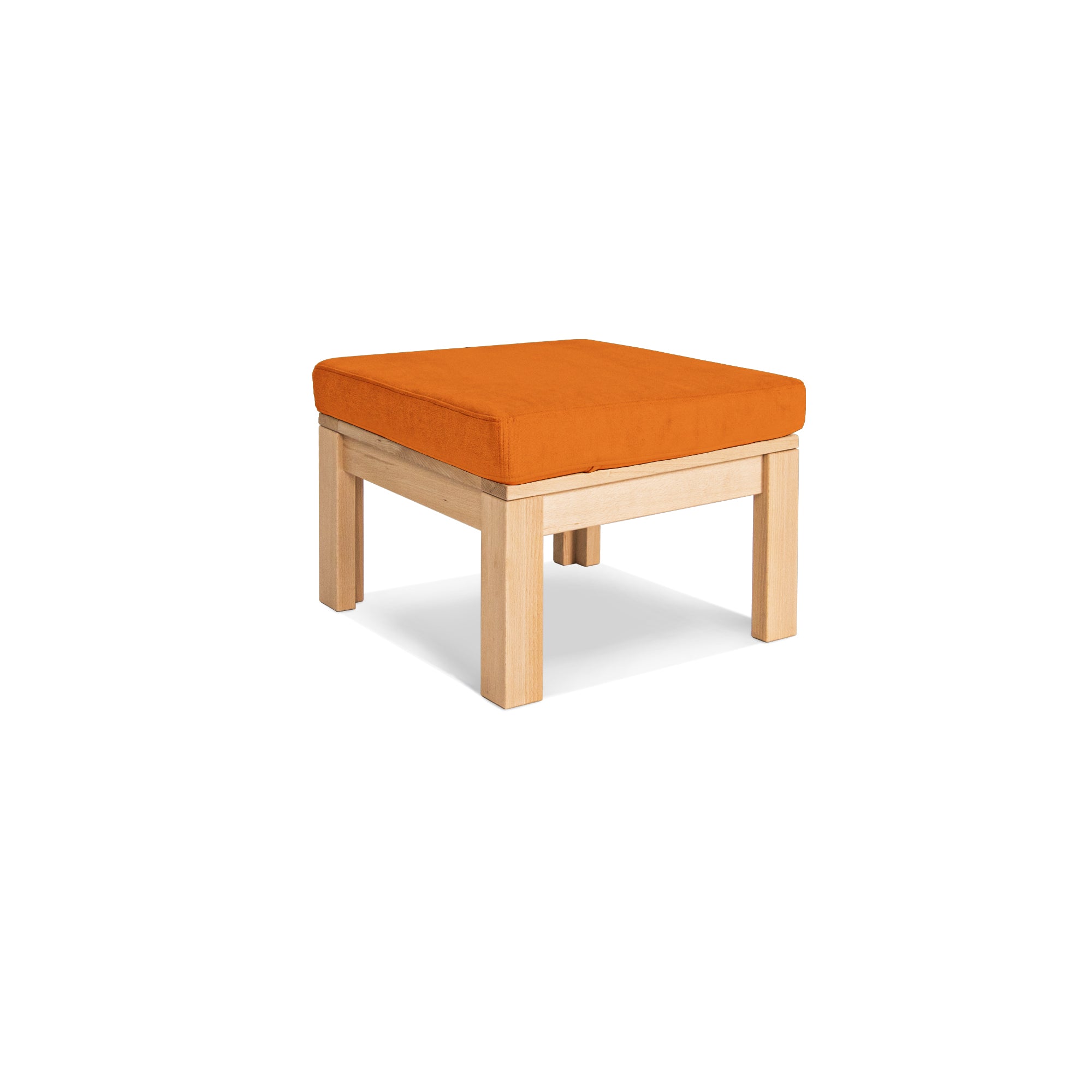 MEXICO Table Pouffe- Beech Wood orange fabric