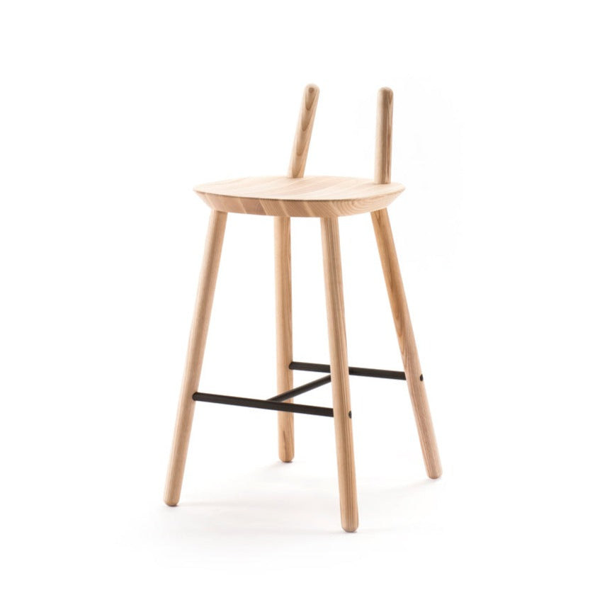 NAЇVE Semi Bar Stool natural ash-side view