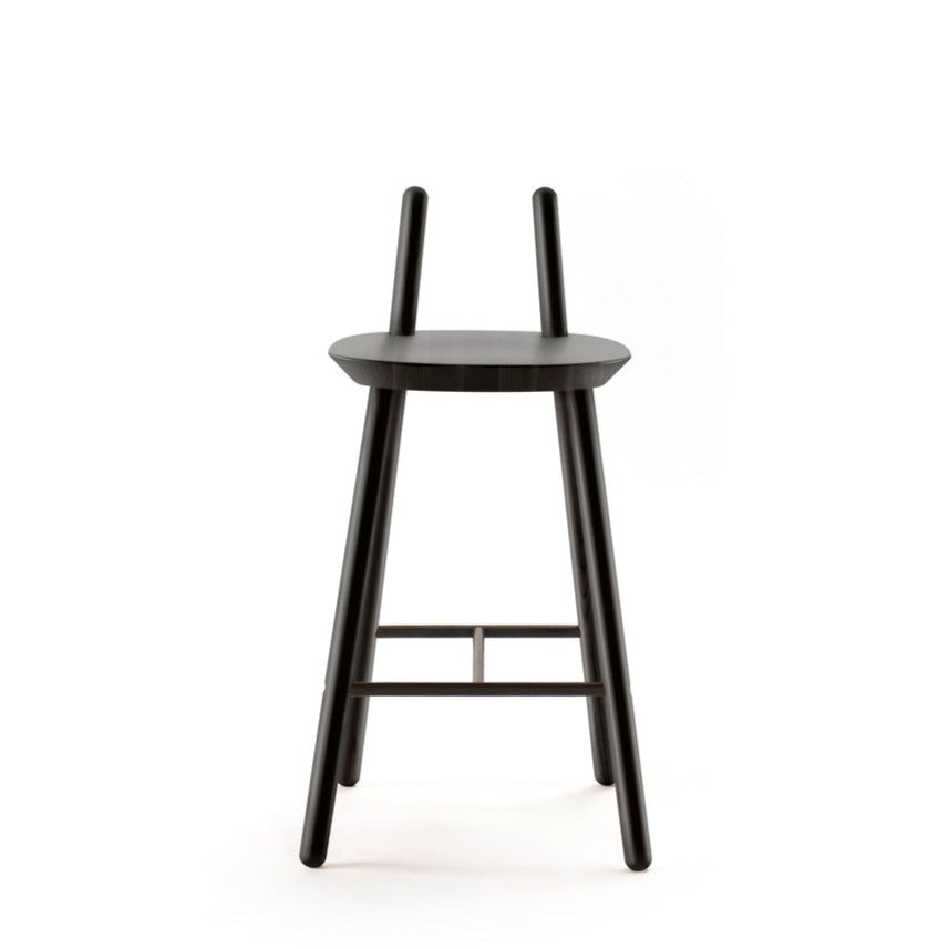 NAЇVE Semi Bar Stool-black ash-front view