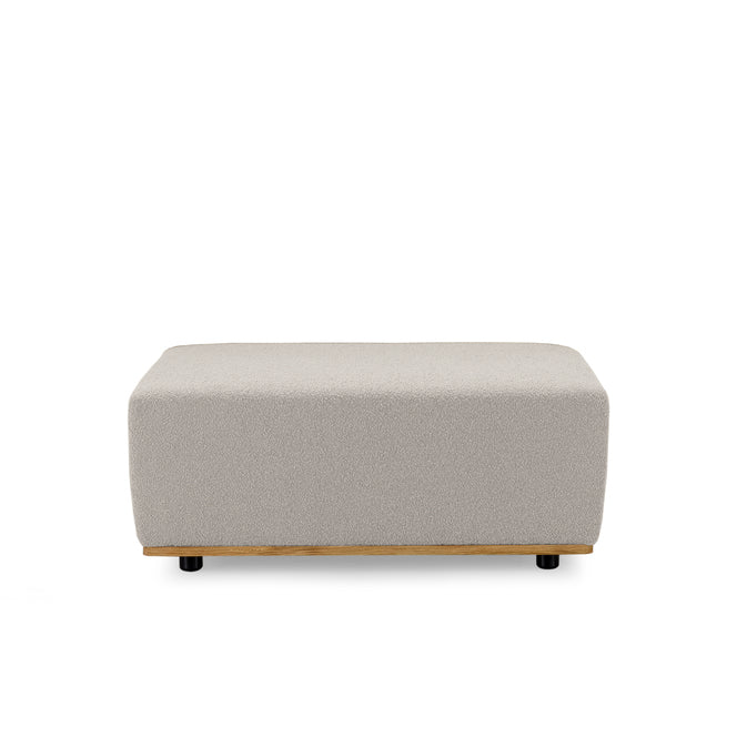 SALER Pouffe-beige fabric-front view