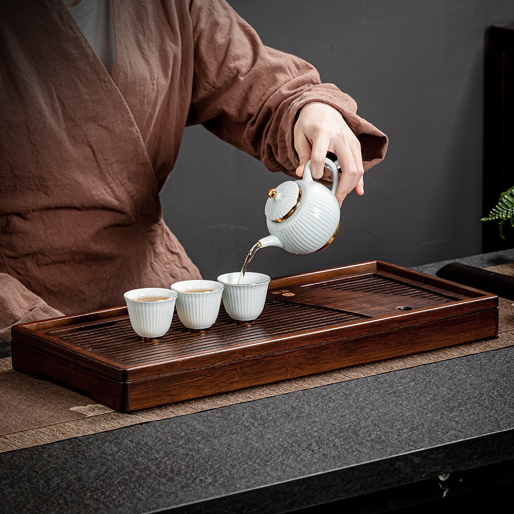 Solid Wood Tea Board Bamboo interior view