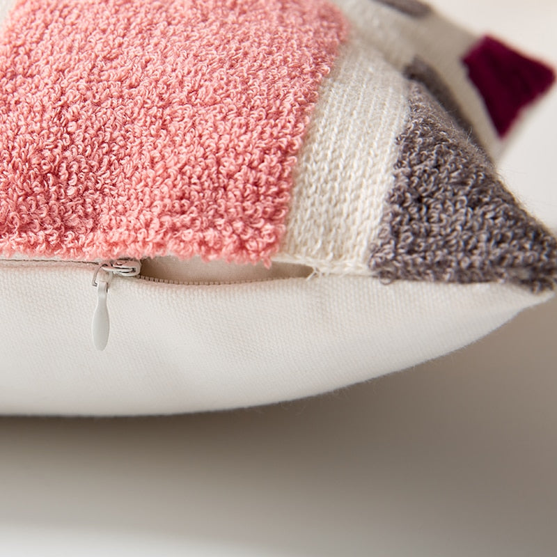 COLOURFUL Copricuscino ricamo stile tinta unita