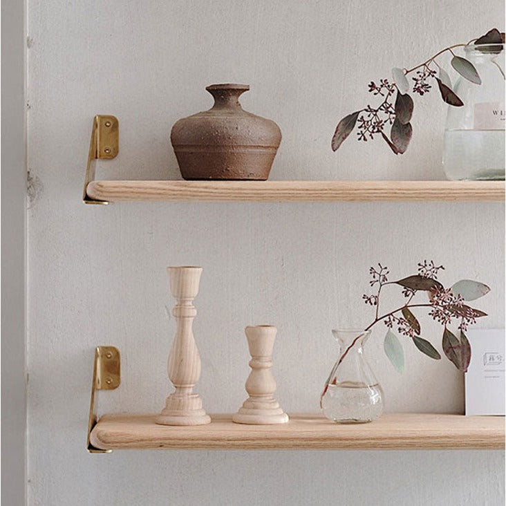 Portacandele in legno naturale retrò