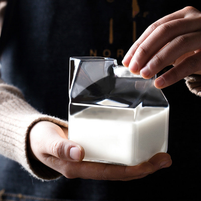 Tazza da latte in vetro quadrata in stile giapponese