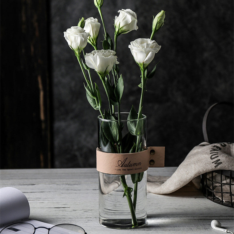 Vaso di vetro trasparente nordico per fiori