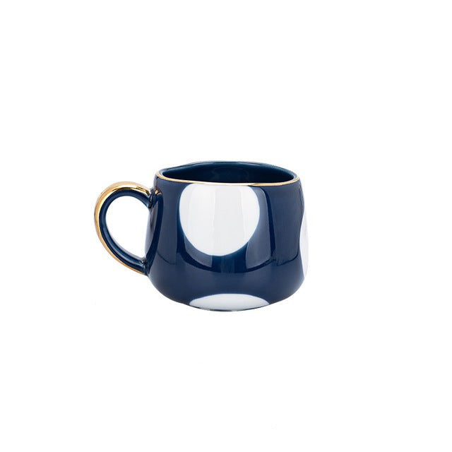 Tazza da caffè in ceramica creativa con motivi a punti e strisce