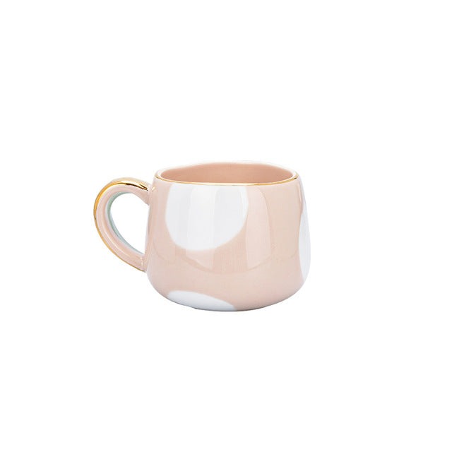 Tazza da caffè in ceramica creativa con motivi a punti e strisce