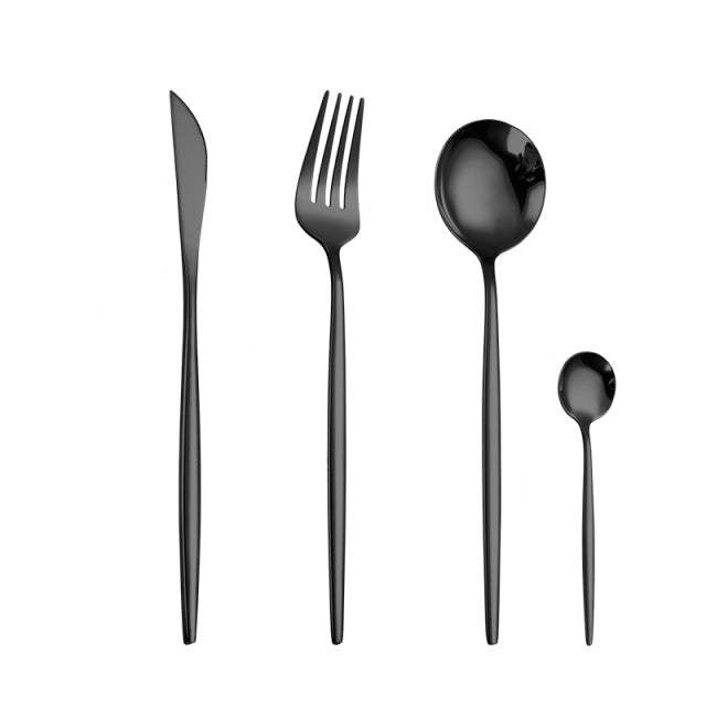 Set di posate in acciaio inox stile argento