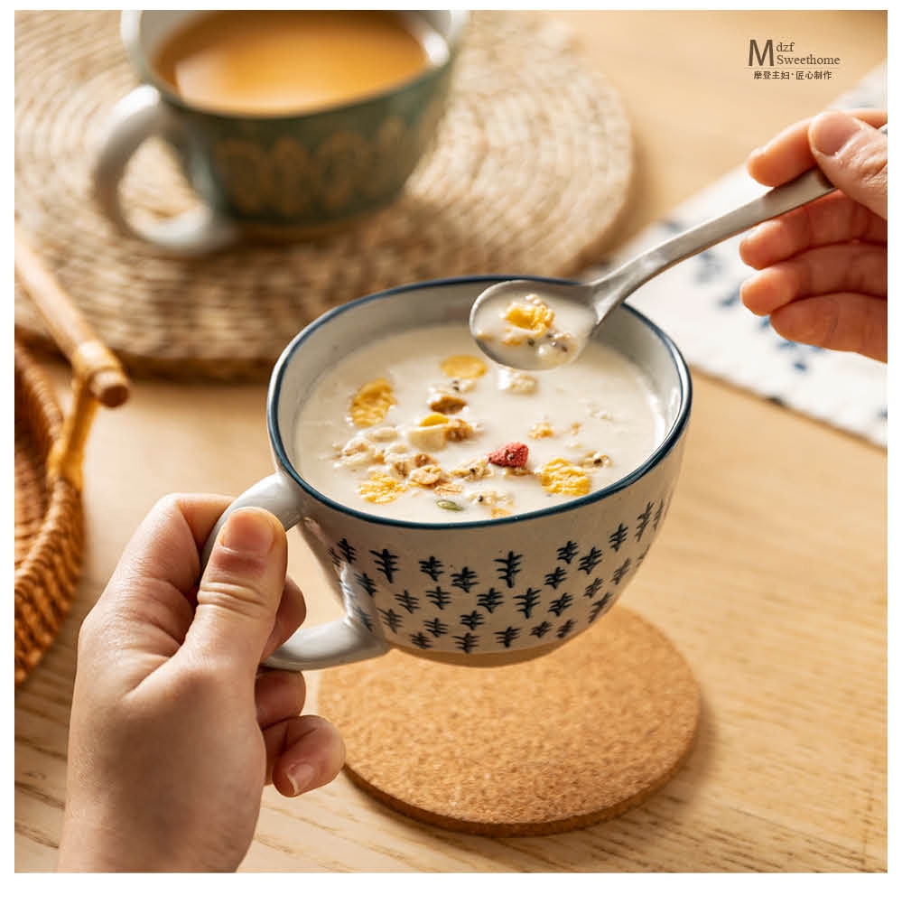 Tazza in ceramica vintage giapponese con impugnatura